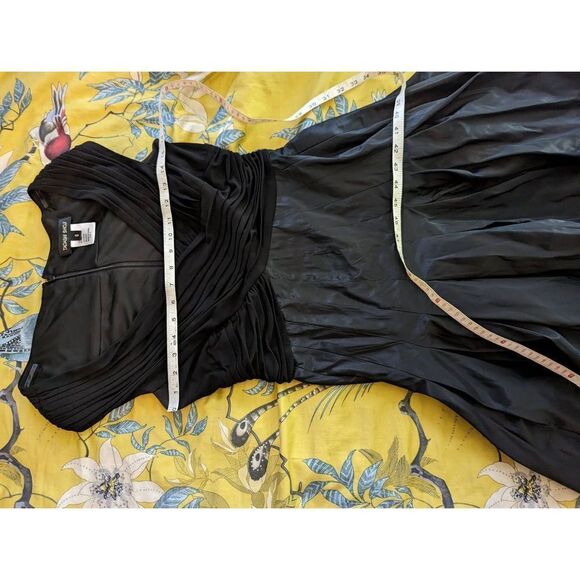 tadashi shoji black taffeta and knit midi dress sz 6 excellent condition - Picture 5 of 6